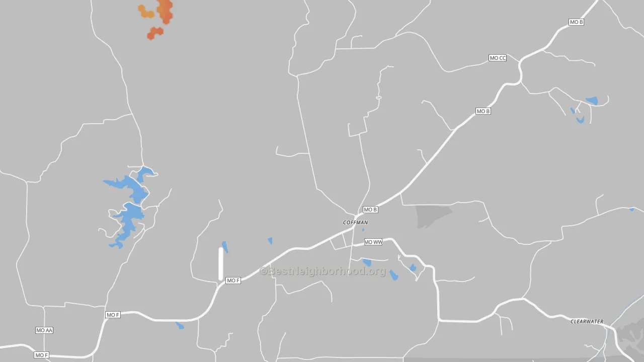 Bike Grade map of Coffman, MO