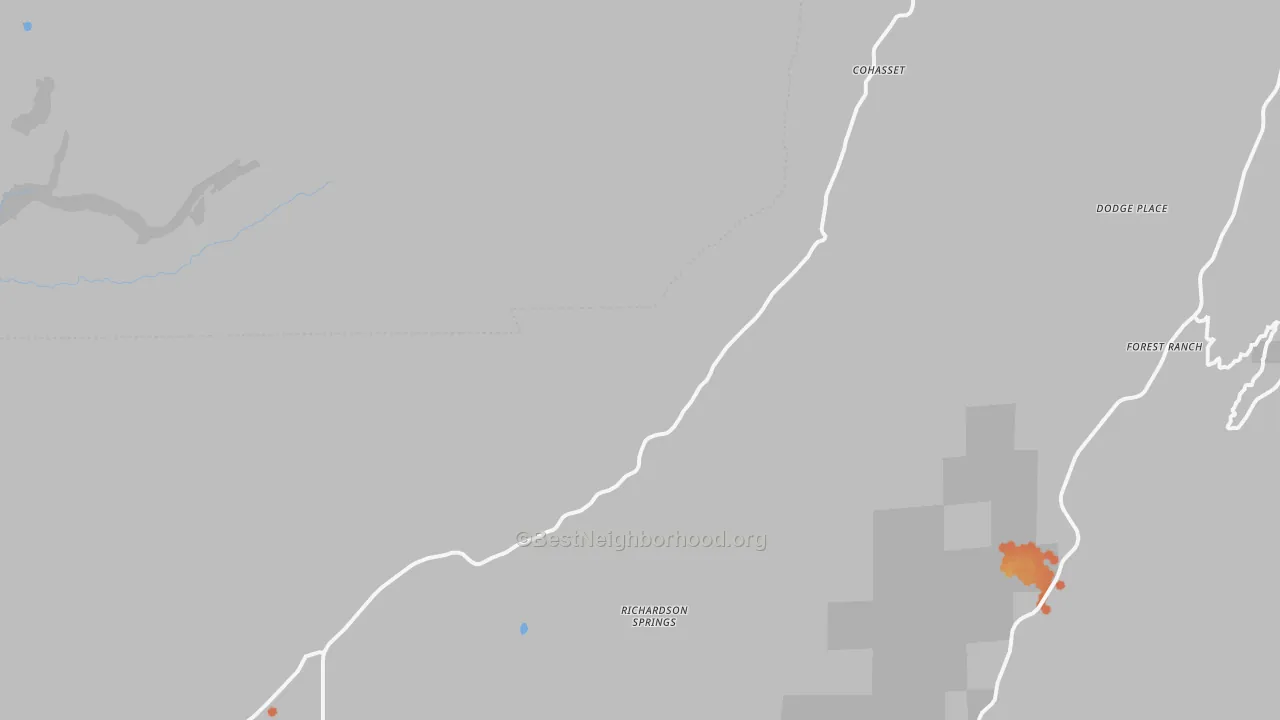 Bike Grade map of Cohasset, CA
