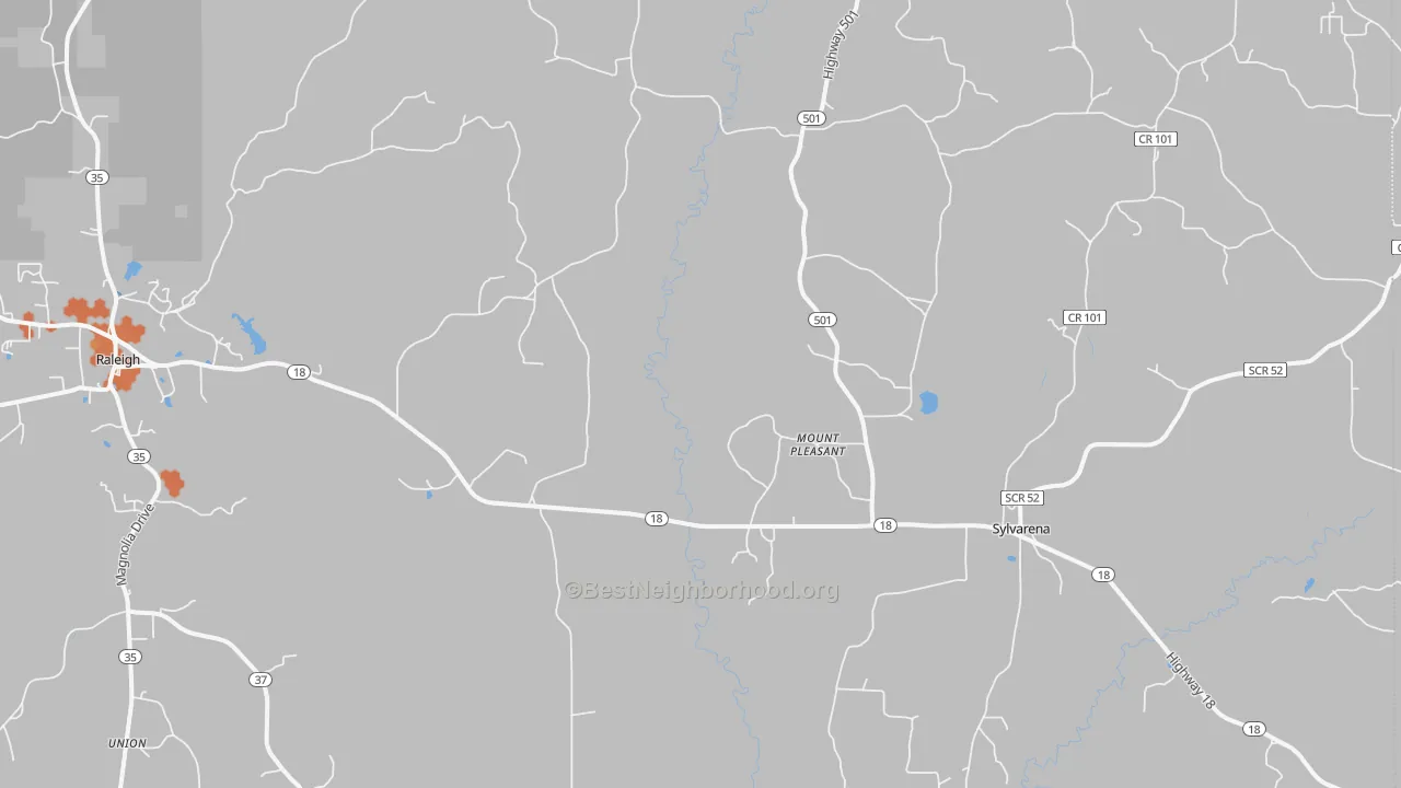 Bike Grade map of Cohay, MS