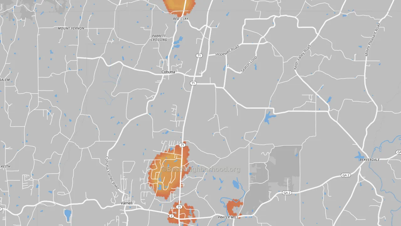 Bike Grade map of Cohutta, GA