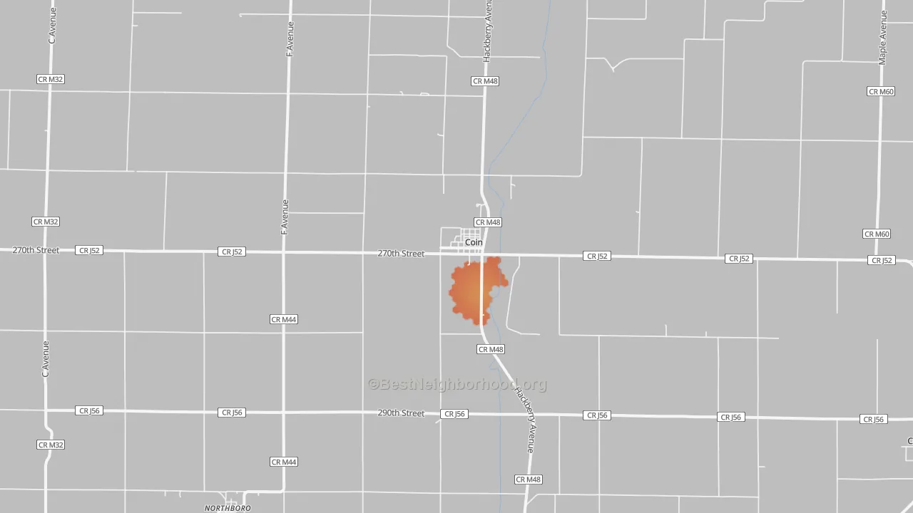 Bike Grade map of Coin, IA