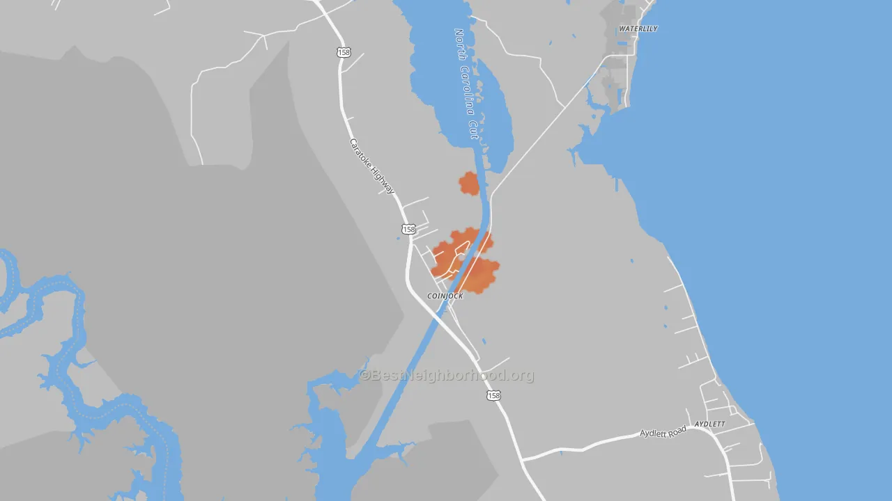 Bike Grade map of Coinjock, NC