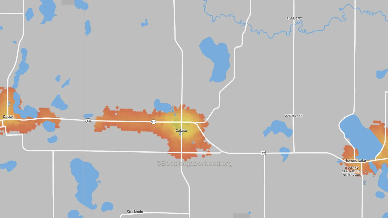 Bike Grade map of Cokato, MN