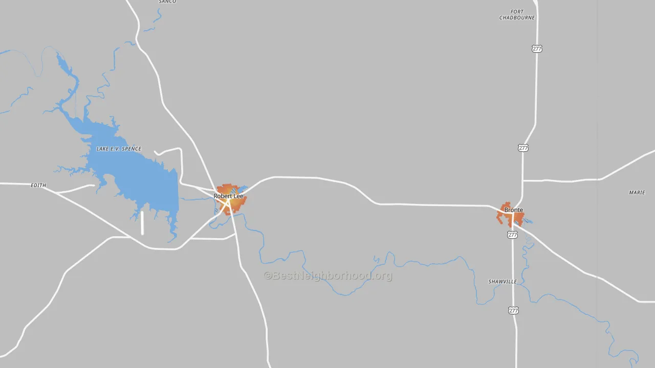 Bike Grade map of Coke County, TX