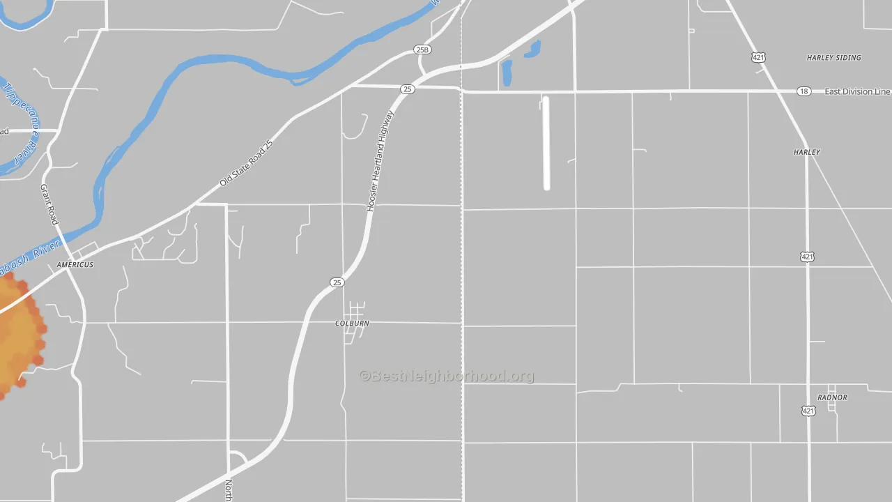 Bike Grade map of Colburn, IN
