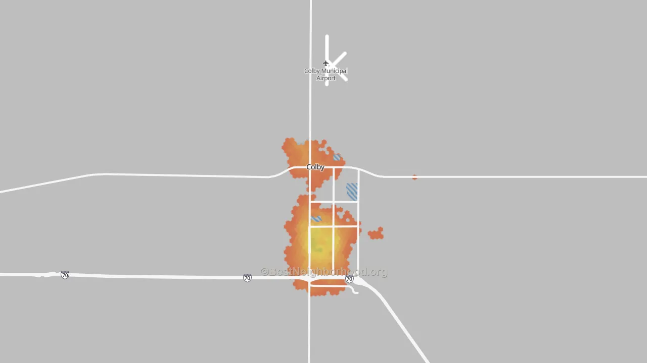 Bike Grade map of Colby, KS