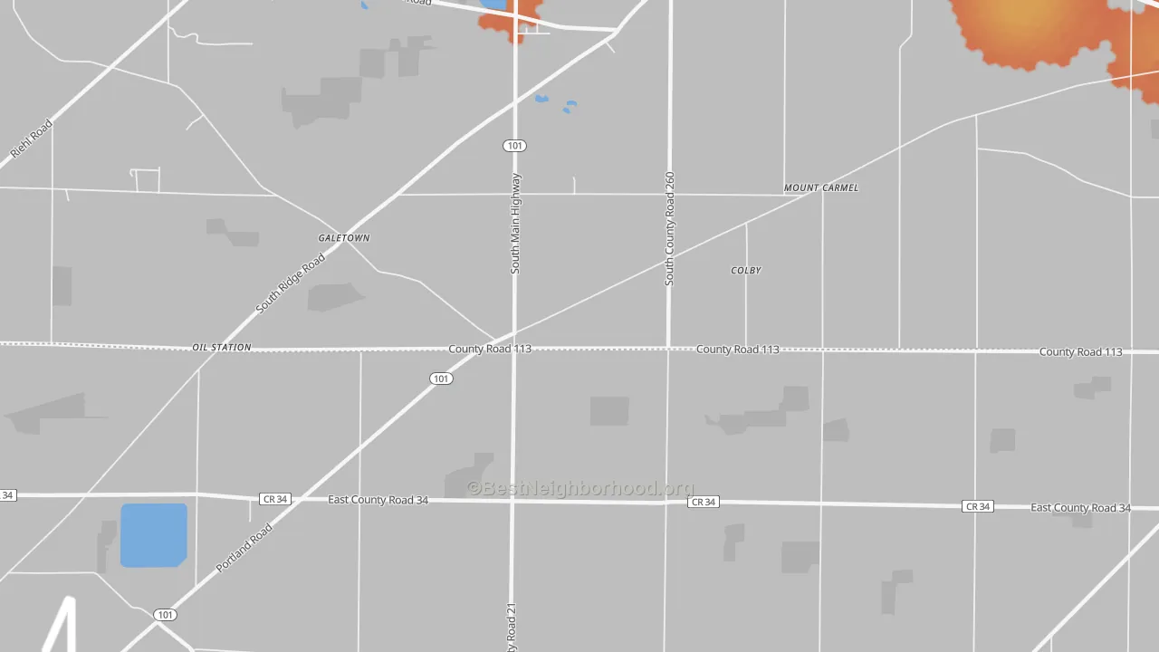 Bike Grade map of Colby, OH