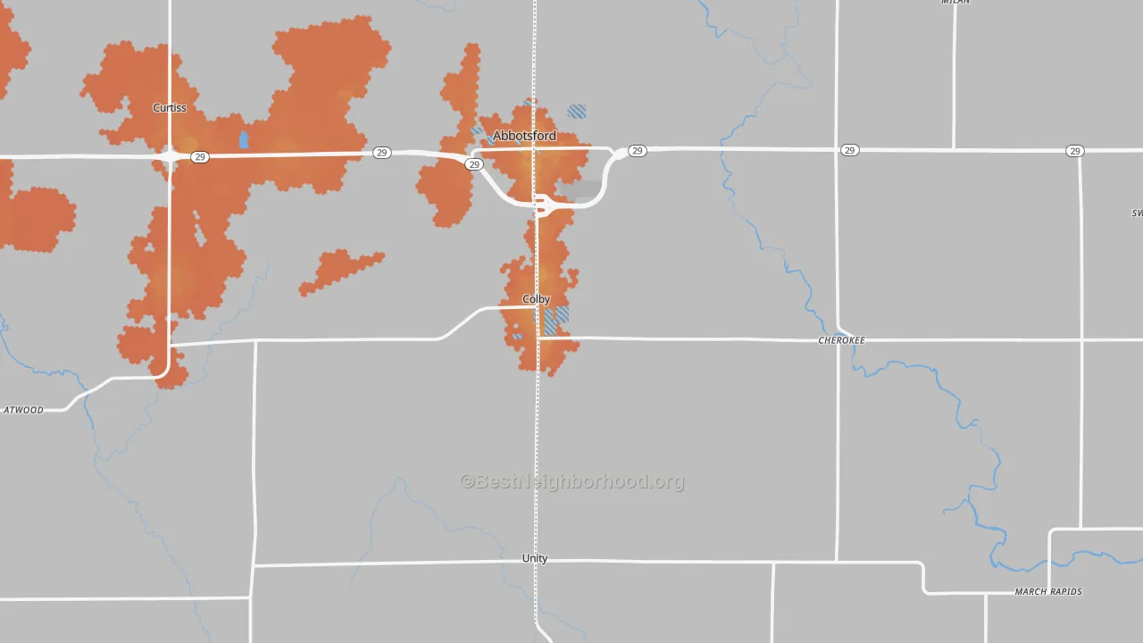 Bike Grade map of Colby, WI