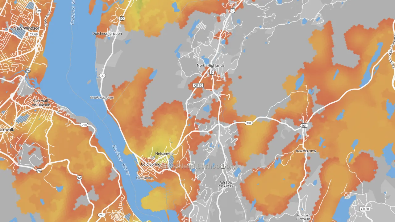 Bike Grade map of Cold Spring, NY