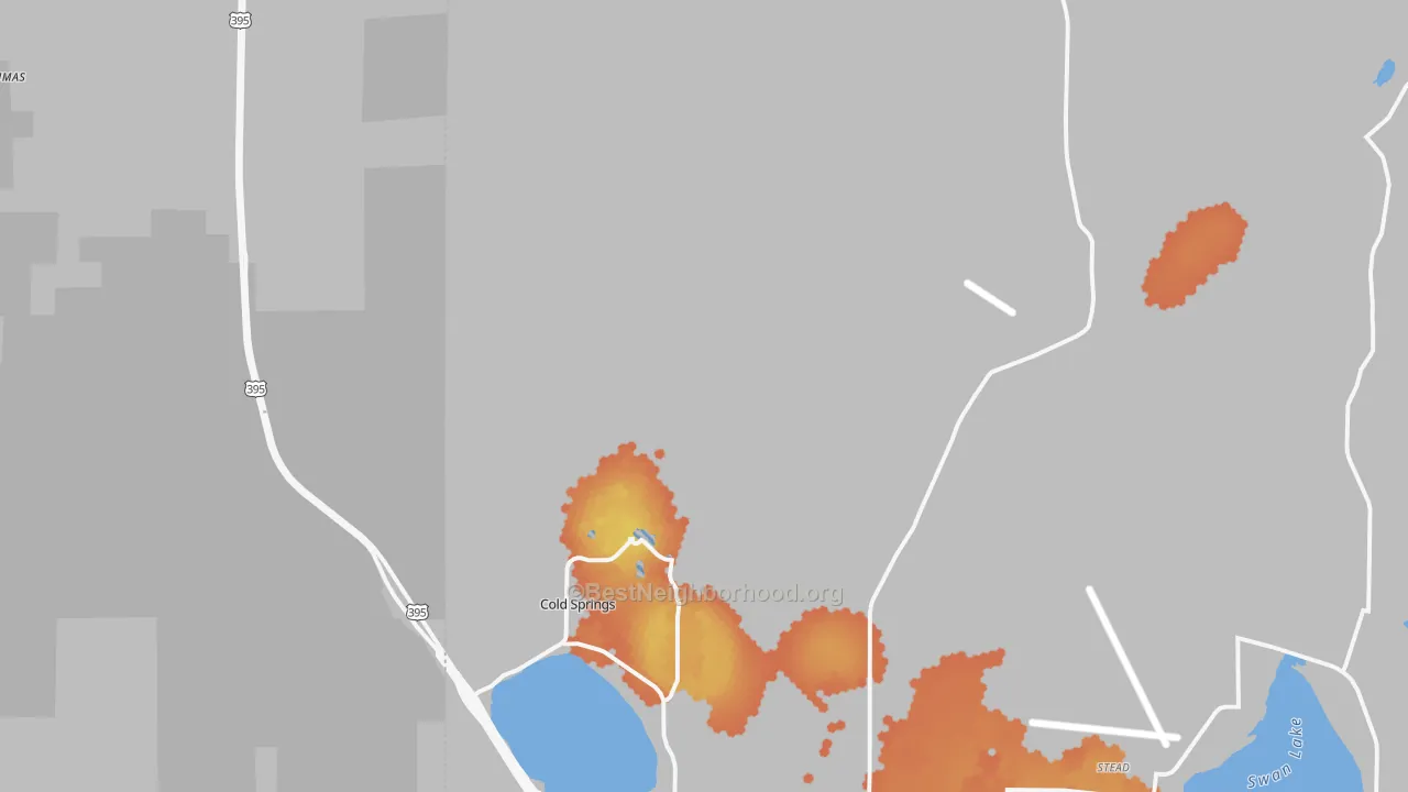 Bike Grade map of Cold Springs, NV