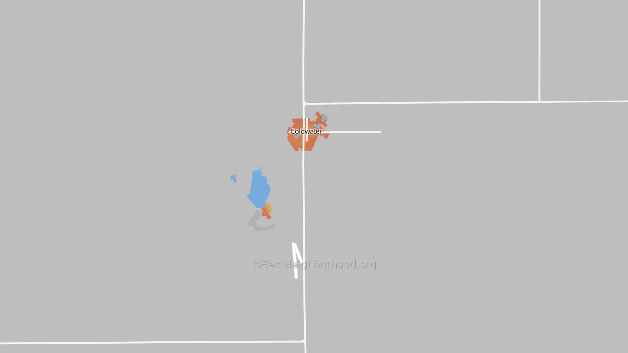 Bike Grade map of Coldwater, KS