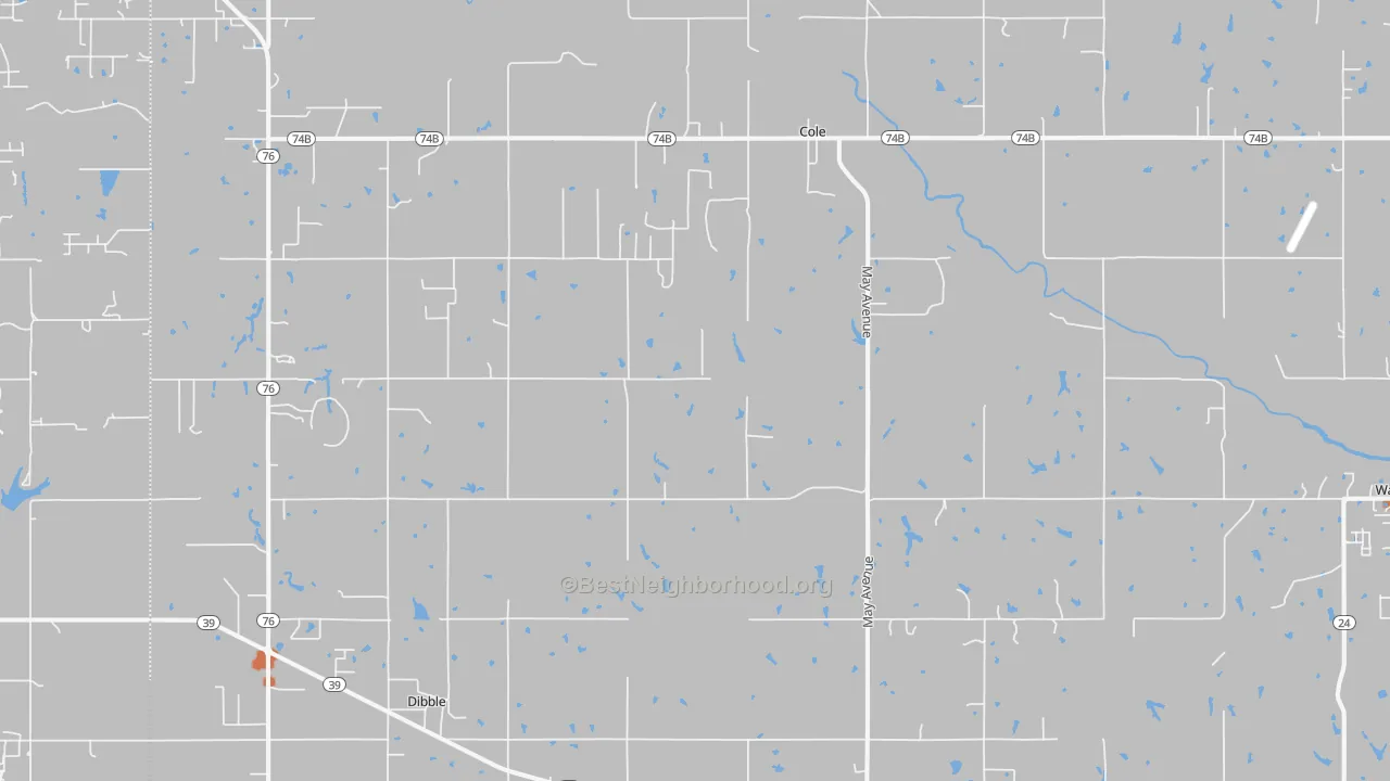 Bike Grade map of Cole, OK