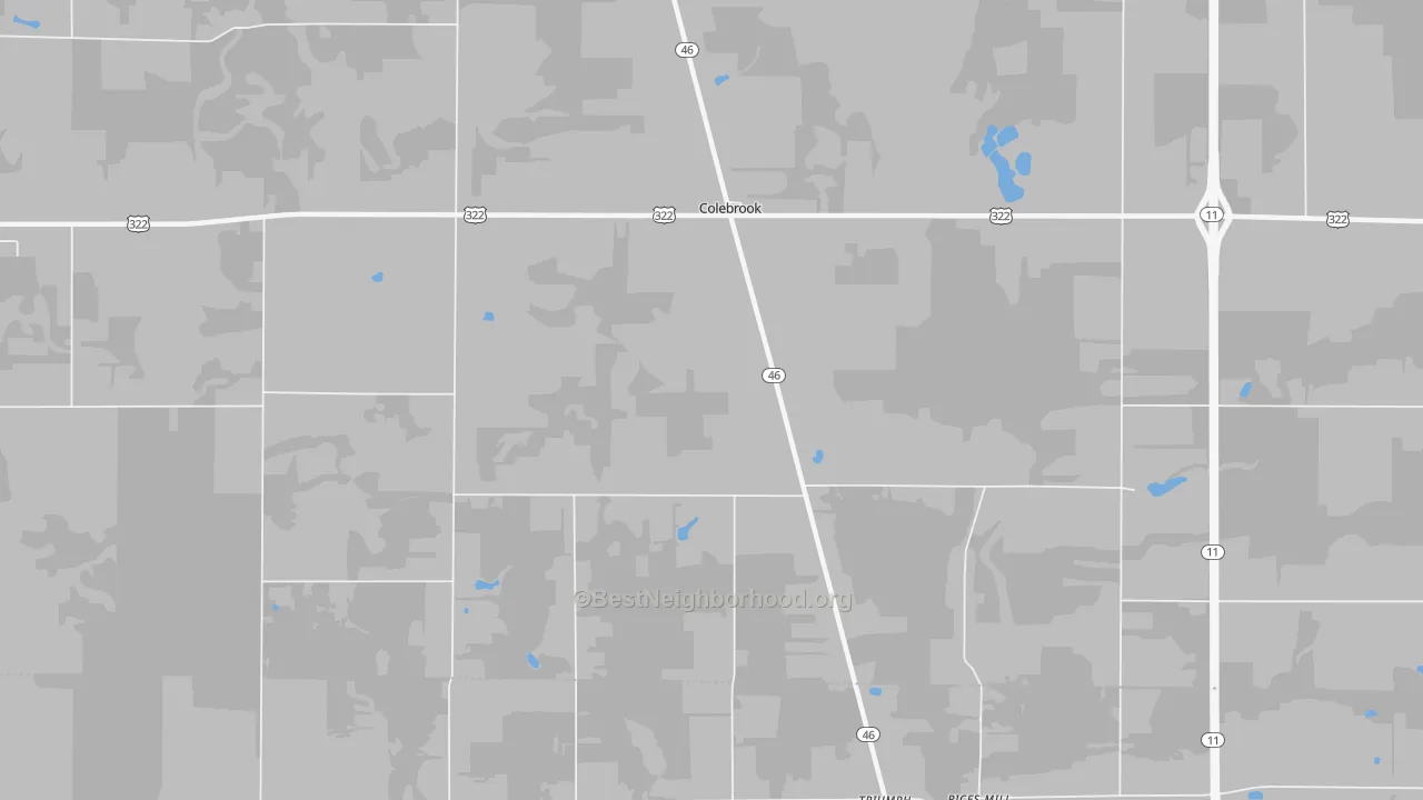 Bike Grade map of Colebrook, OH
