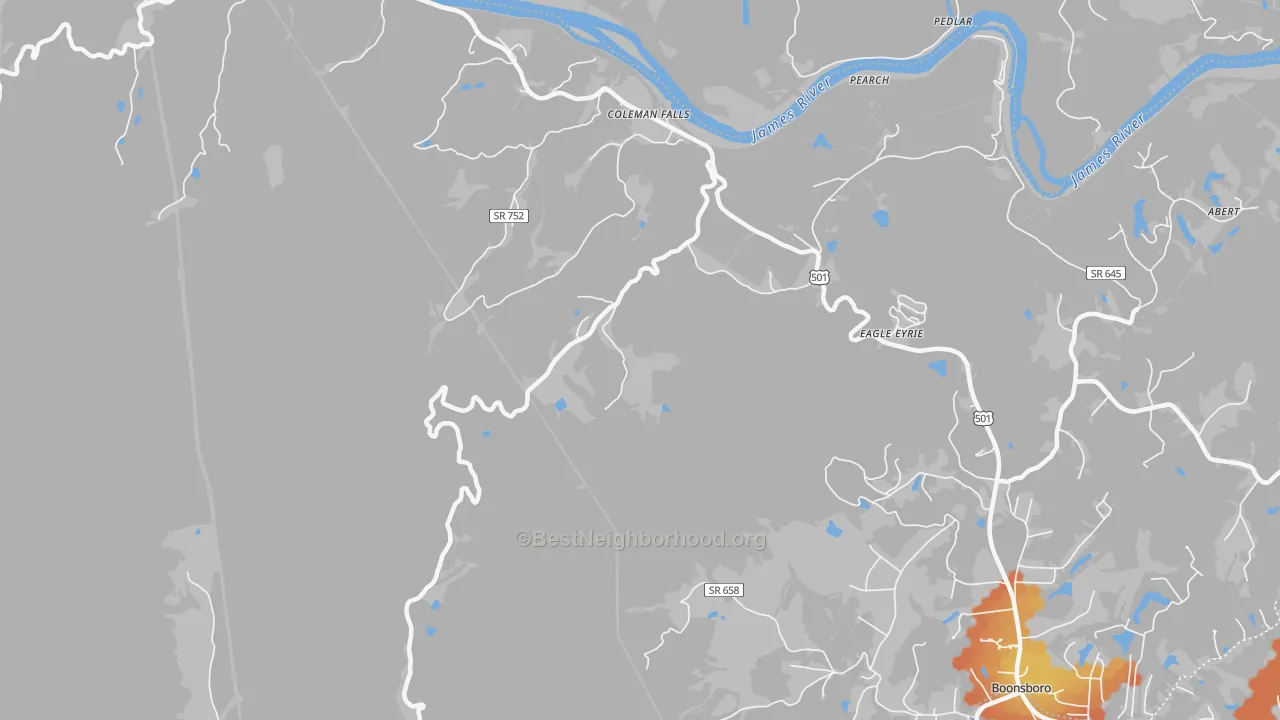 Bike Grade map of Coleman Falls, VA