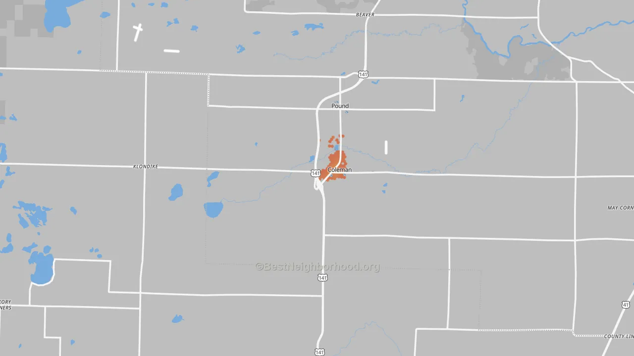 Bike Grade map of Coleman, WI