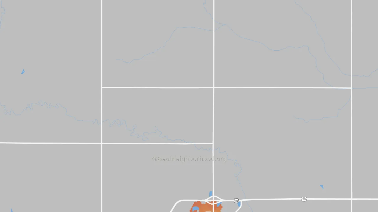 Bike Grade map of Colfax County, NE