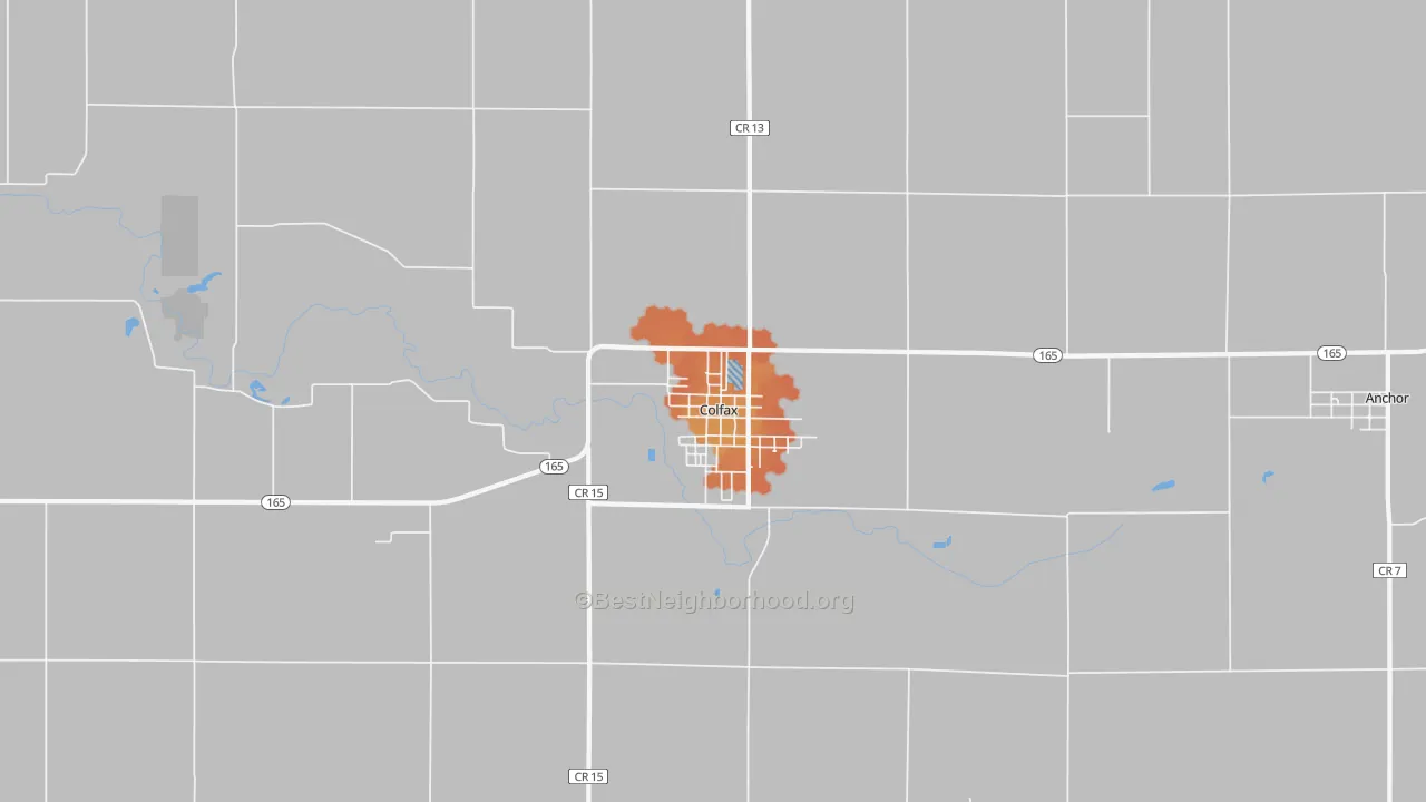 Bike Grade map of Colfax, IL