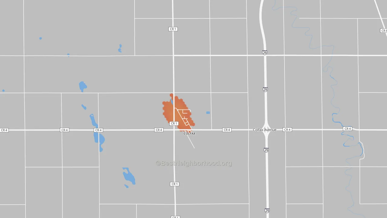 Bike Grade map of Colfax, ND