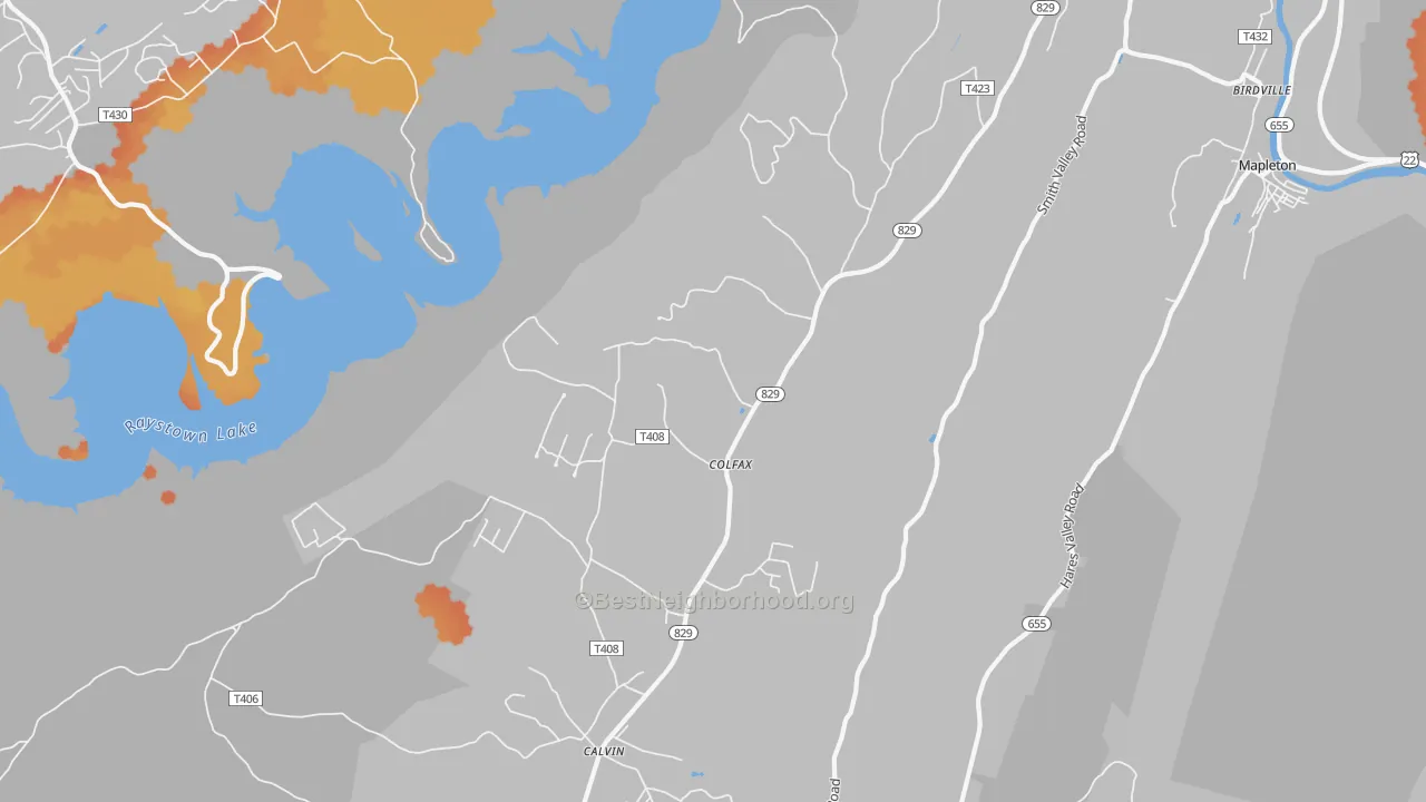 Bike Grade map of Colfax, PA