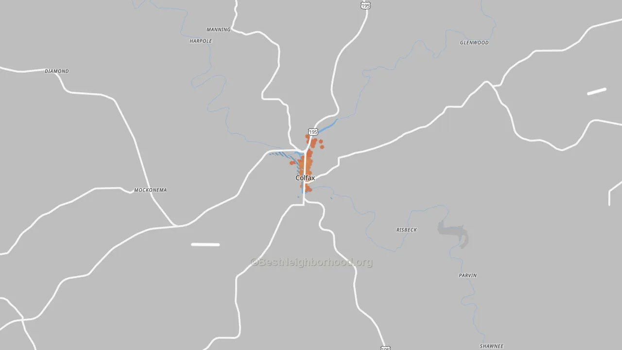 Bike Grade map of Colfax, WA
