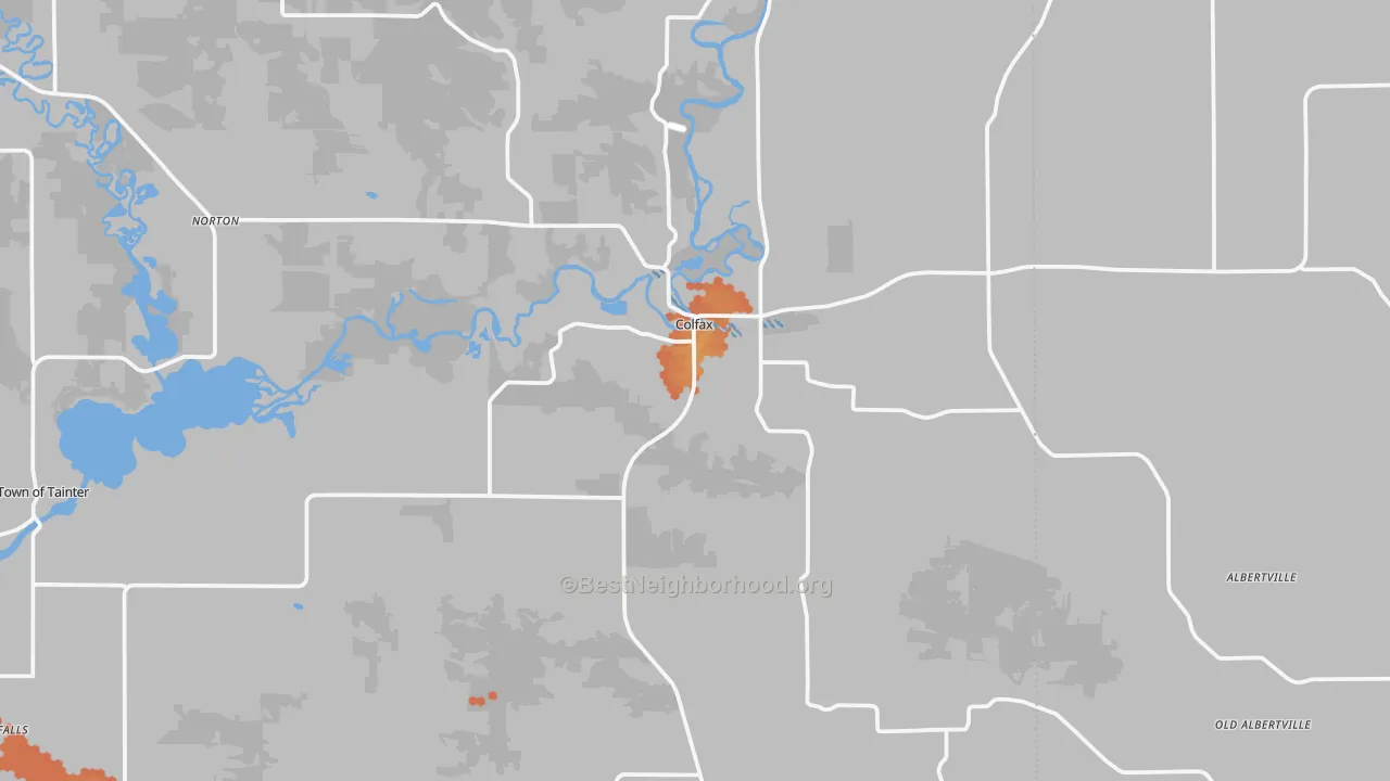 Bike Grade map of Colfax, WI