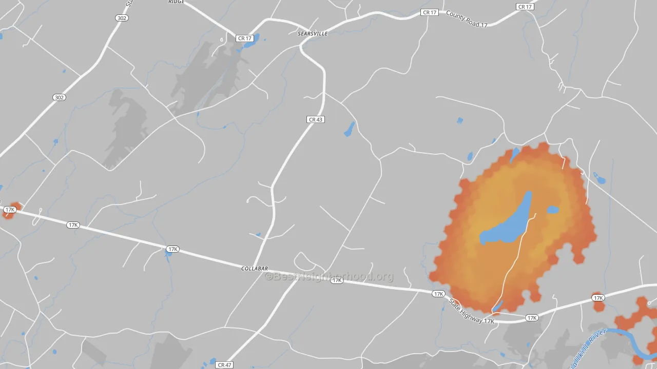 Bike Grade map of Collabar, NY