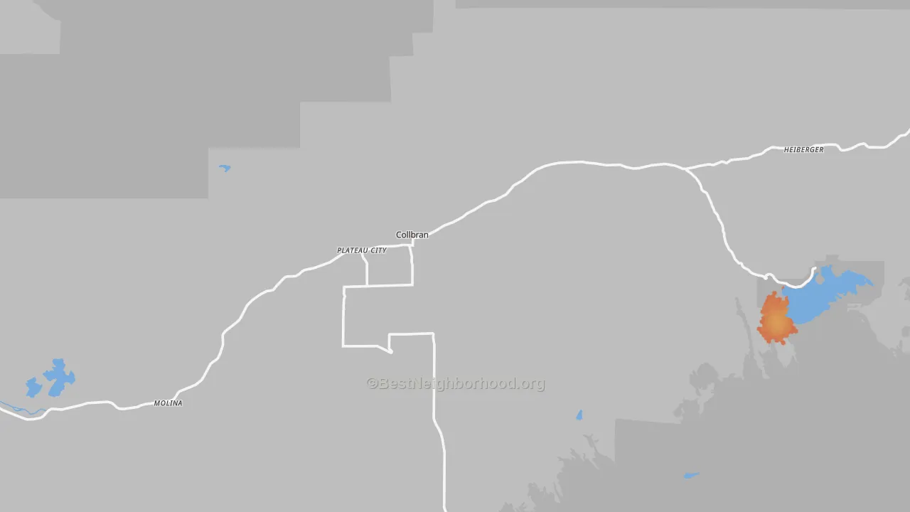 Bike Grade map of Collbran, CO