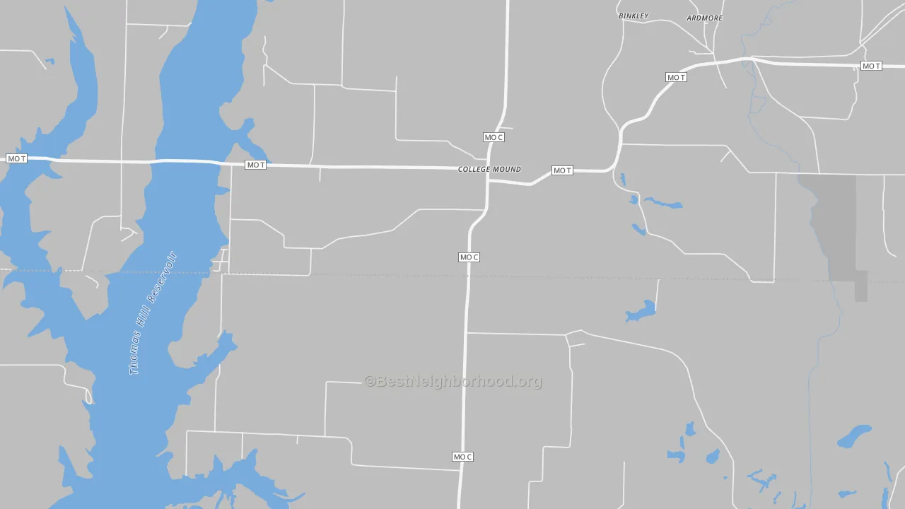 Bike Grade map of College Mound, MO