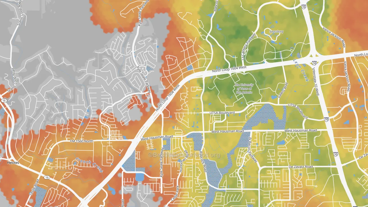 Bike Grade map of College Park San Antonio, San Antonio, TX