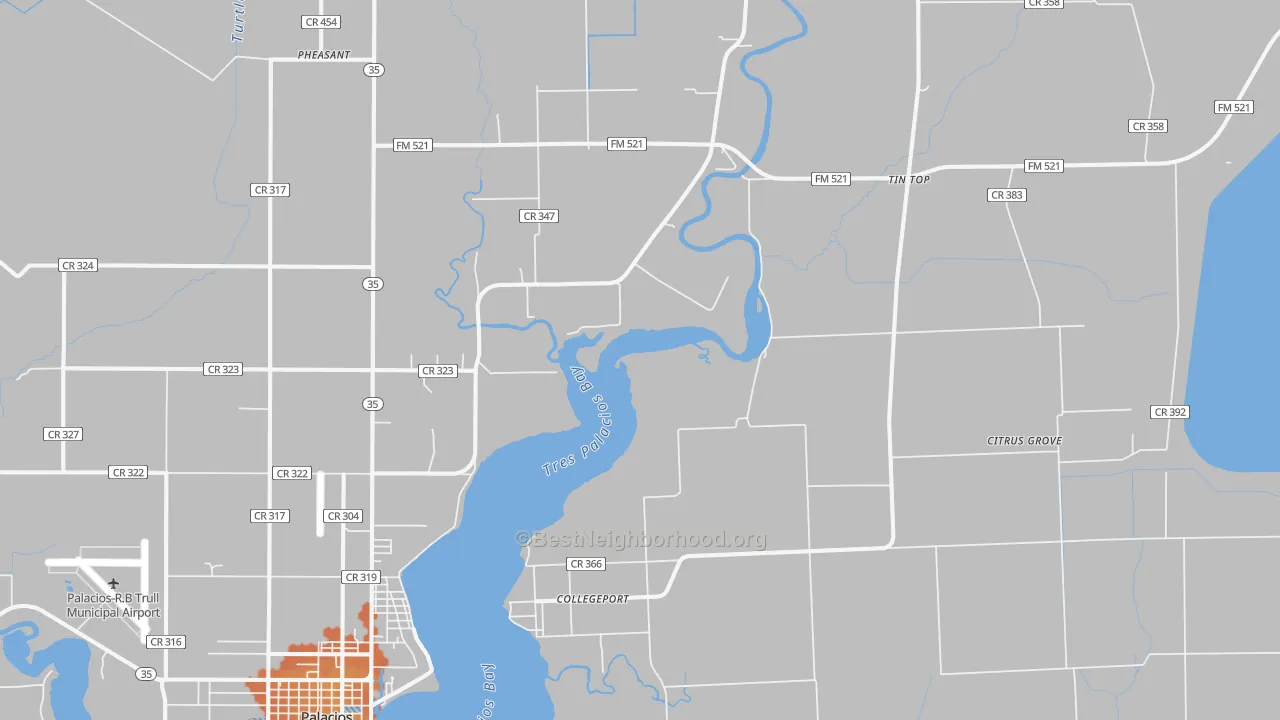 Bike Grade map of Collegeport, TX