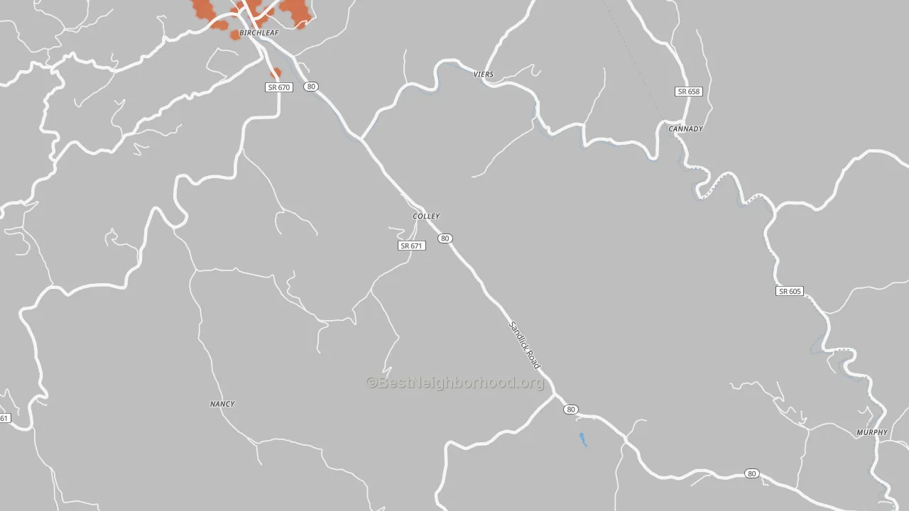 Bike Grade map of Colley, VA