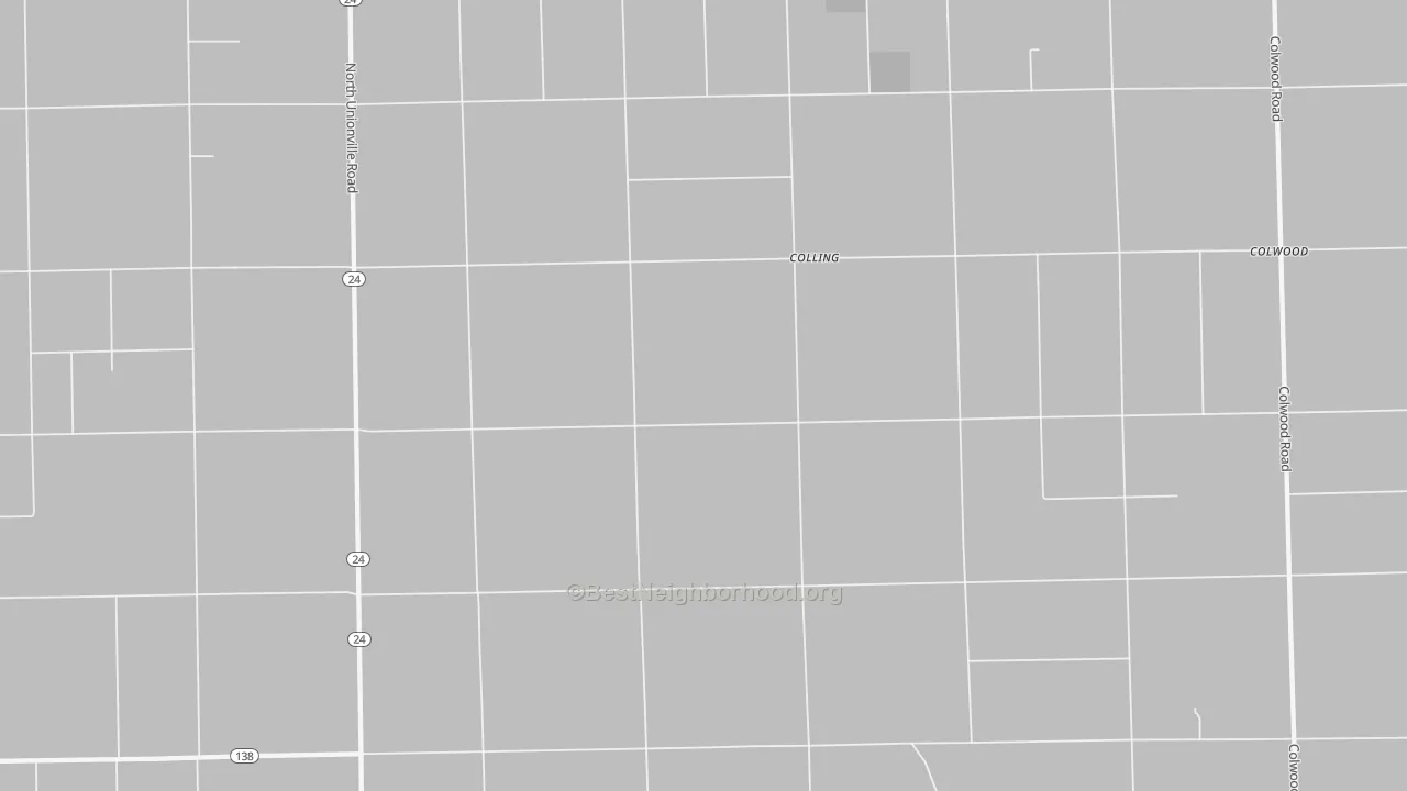 Bike Grade map of Colling, MI