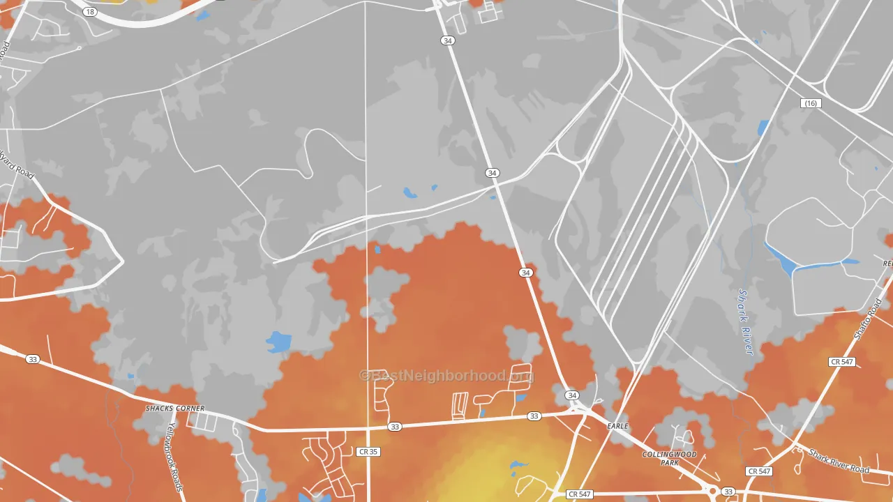 Bike Grade map of Collingwood Park, NJ