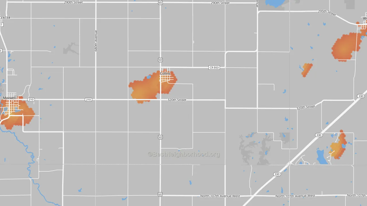 Bike Grade map of Collins, IA