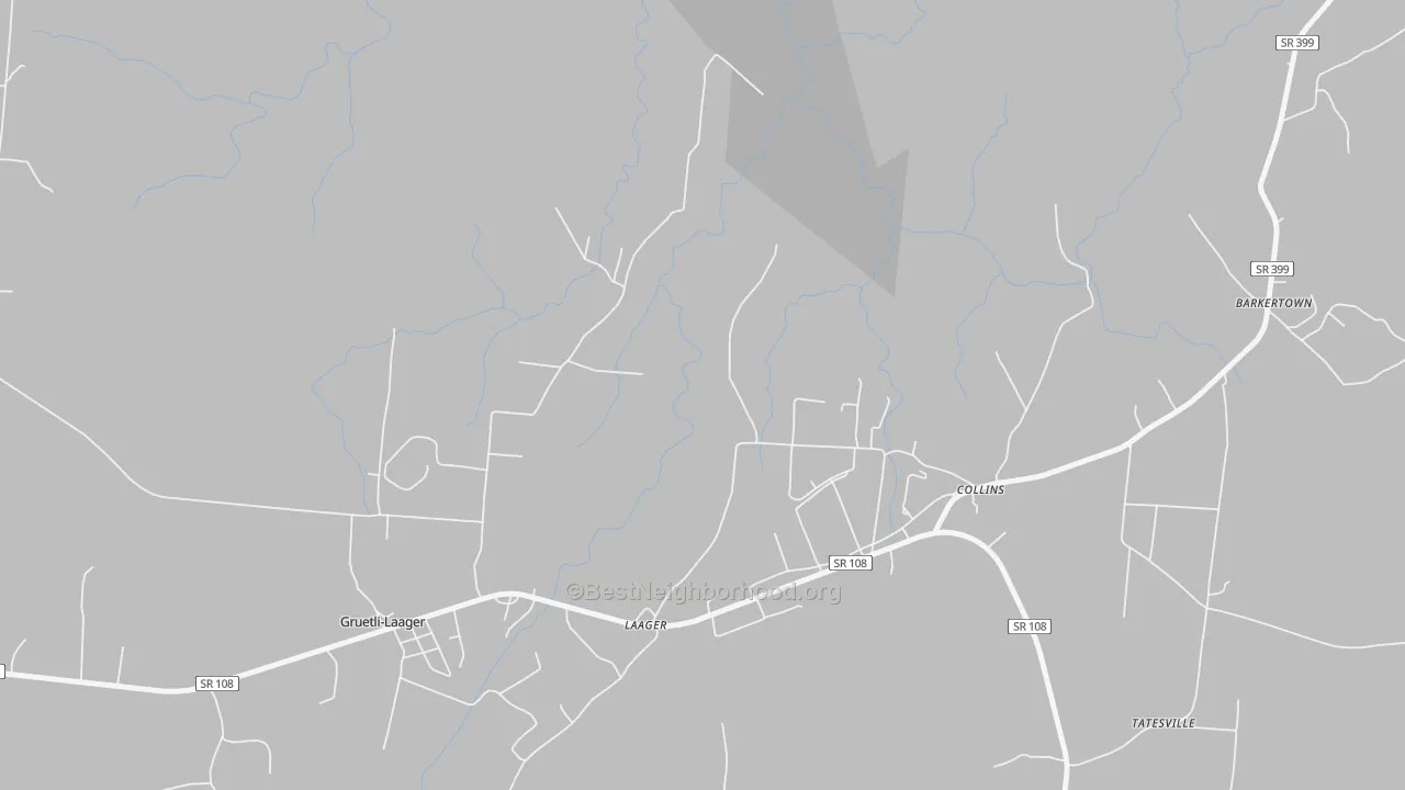 Bike Grade map of Collins, TN