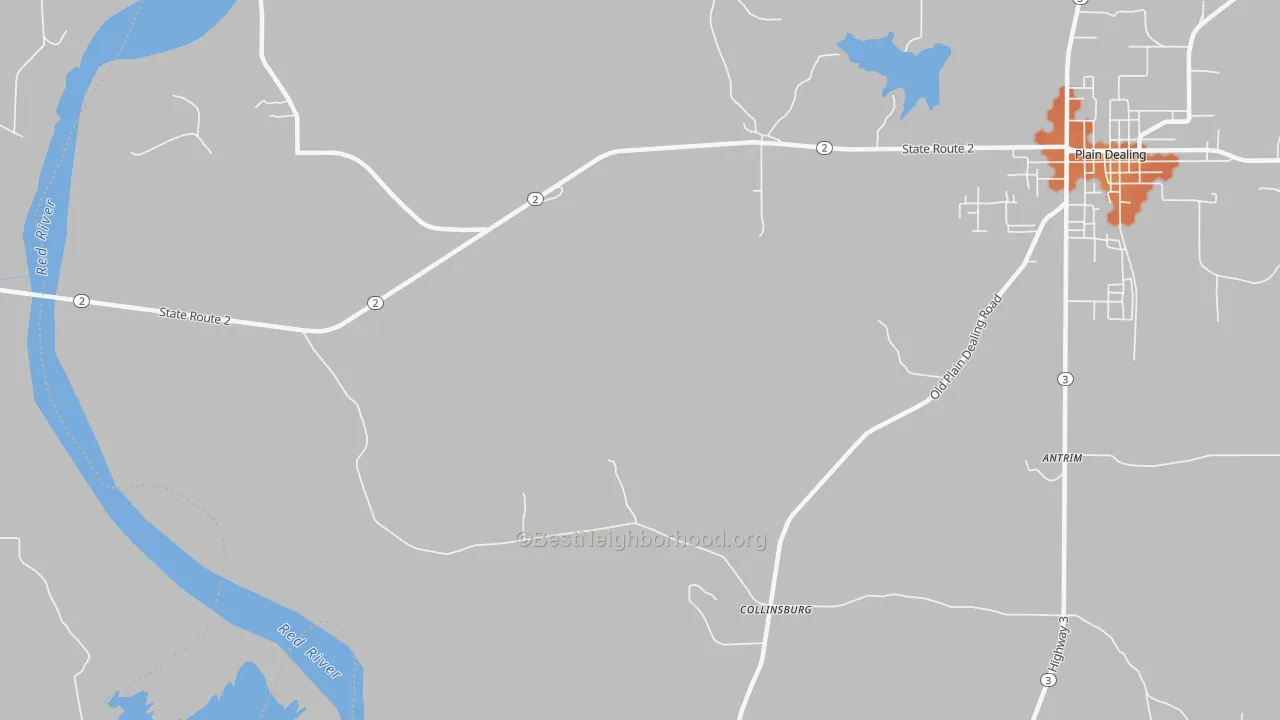 Bike Grade map of Collinsburg, LA