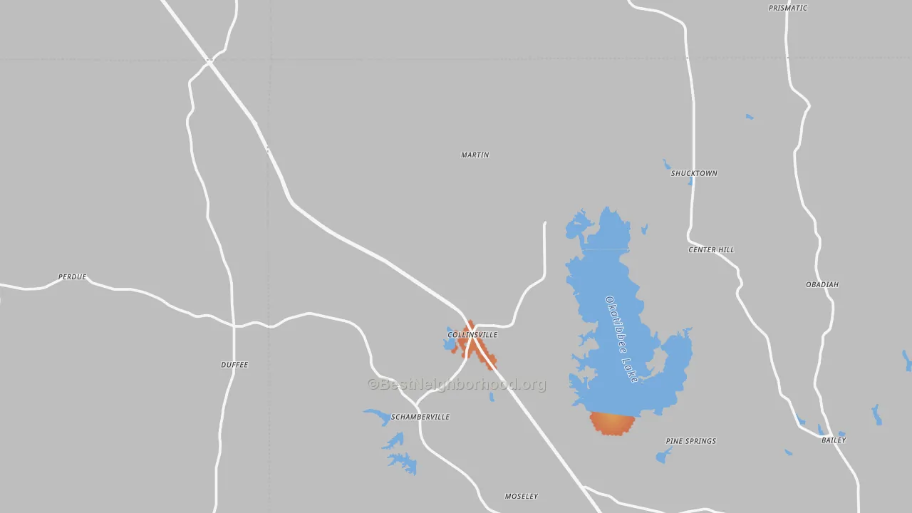 Bike Grade map of Collinsville, MS