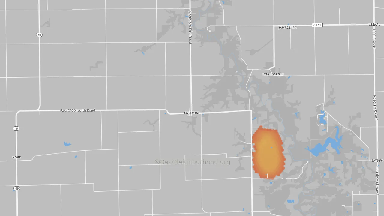 Bike Grade map of Collison, IL