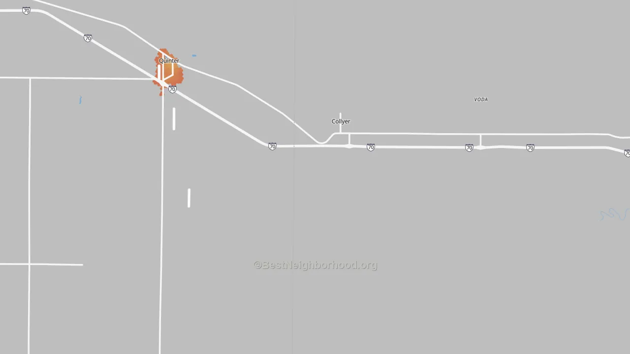 Bike Grade map of Collyer, KS