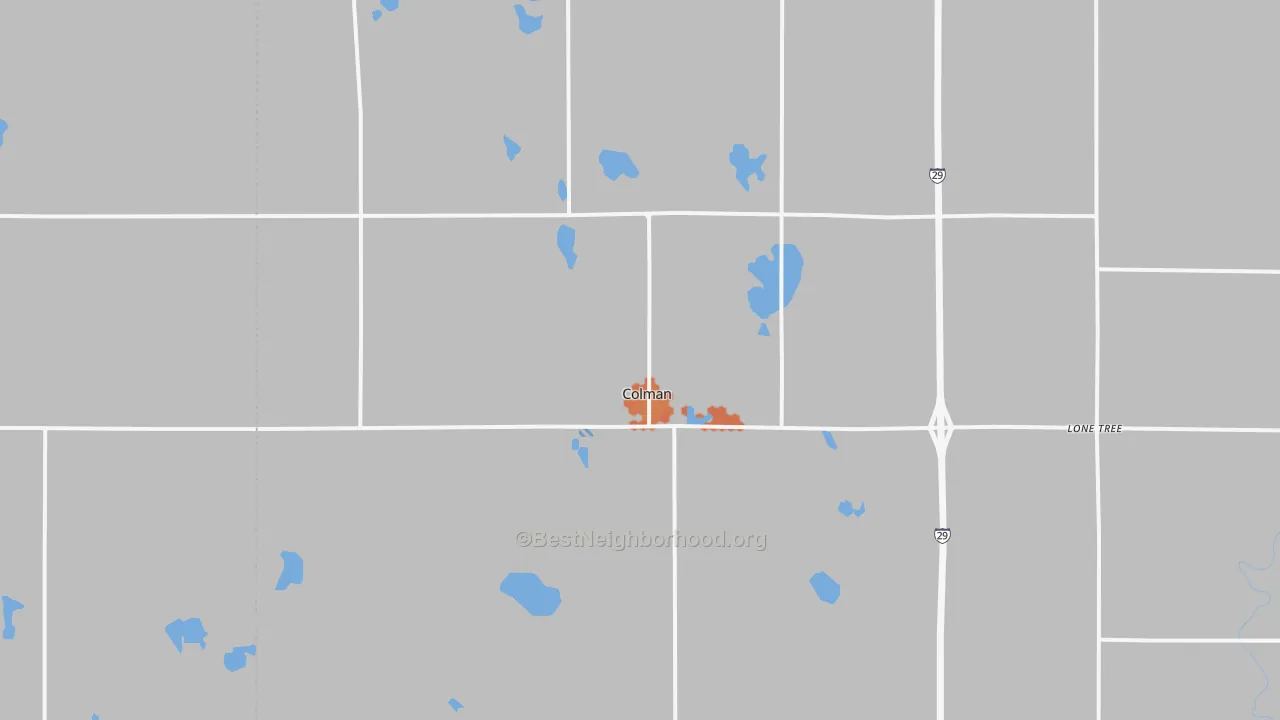 Bike Grade map of Colman, SD