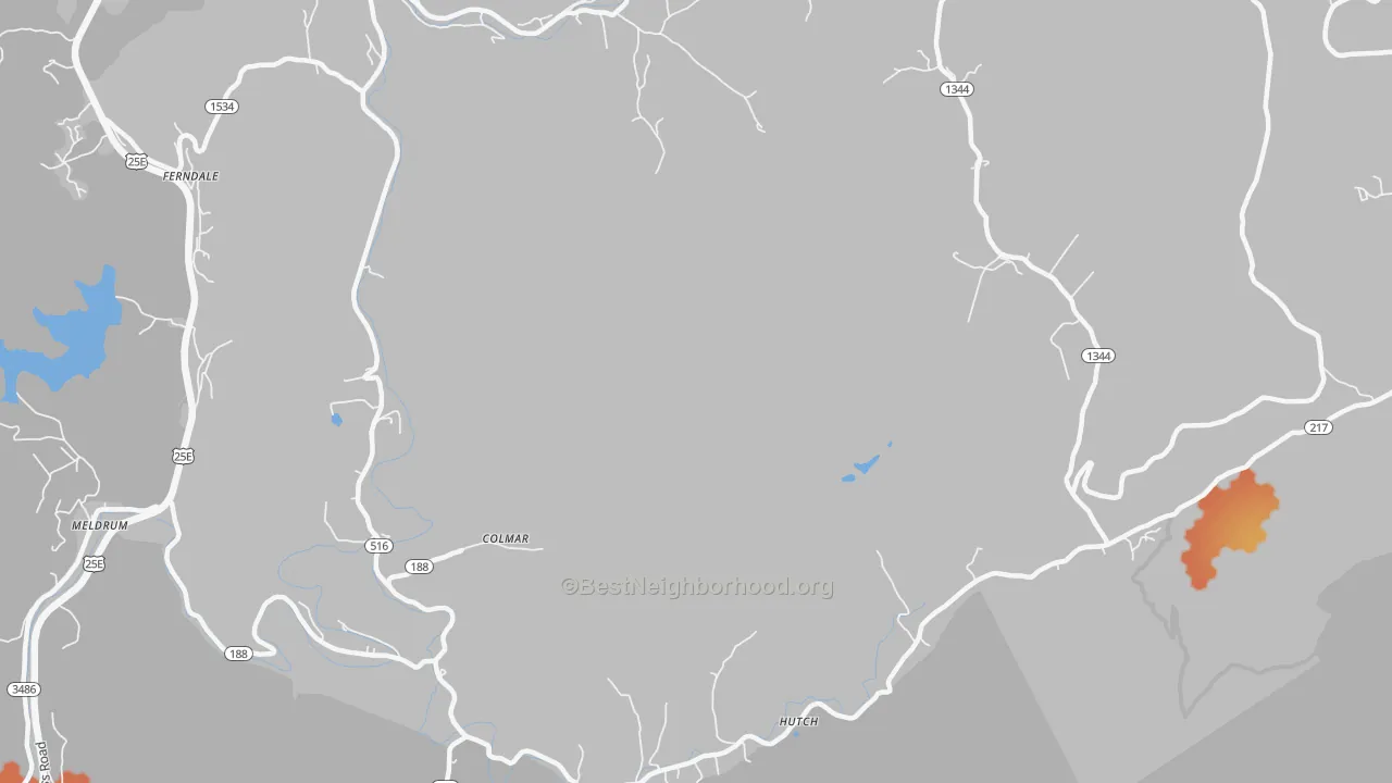 Bike Grade map of Colmar, KY