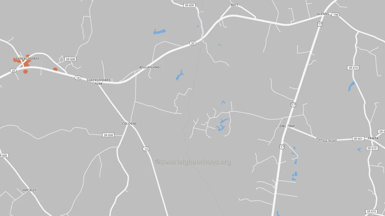 Bike Grade map of Cologne, VA