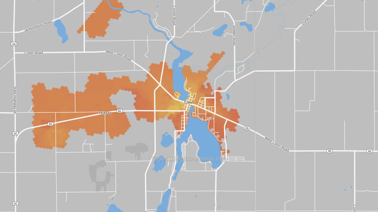 Bike Grade map of Colon, MI