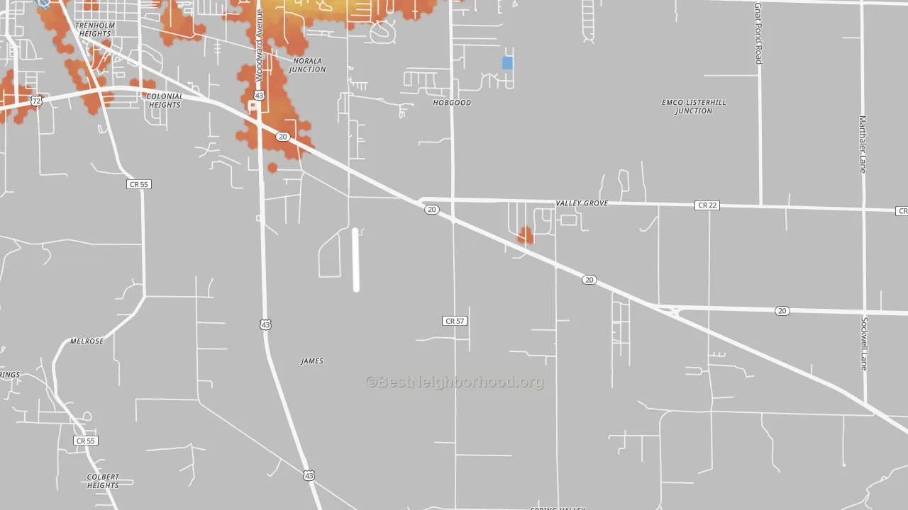 Bike Grade map of Colonial Heights, AL
