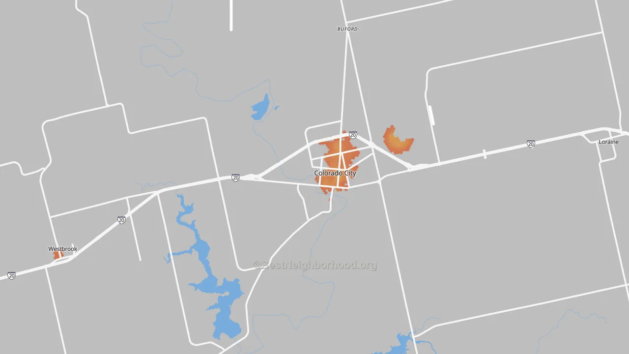 Bike Grade map of Colorado City, TX
