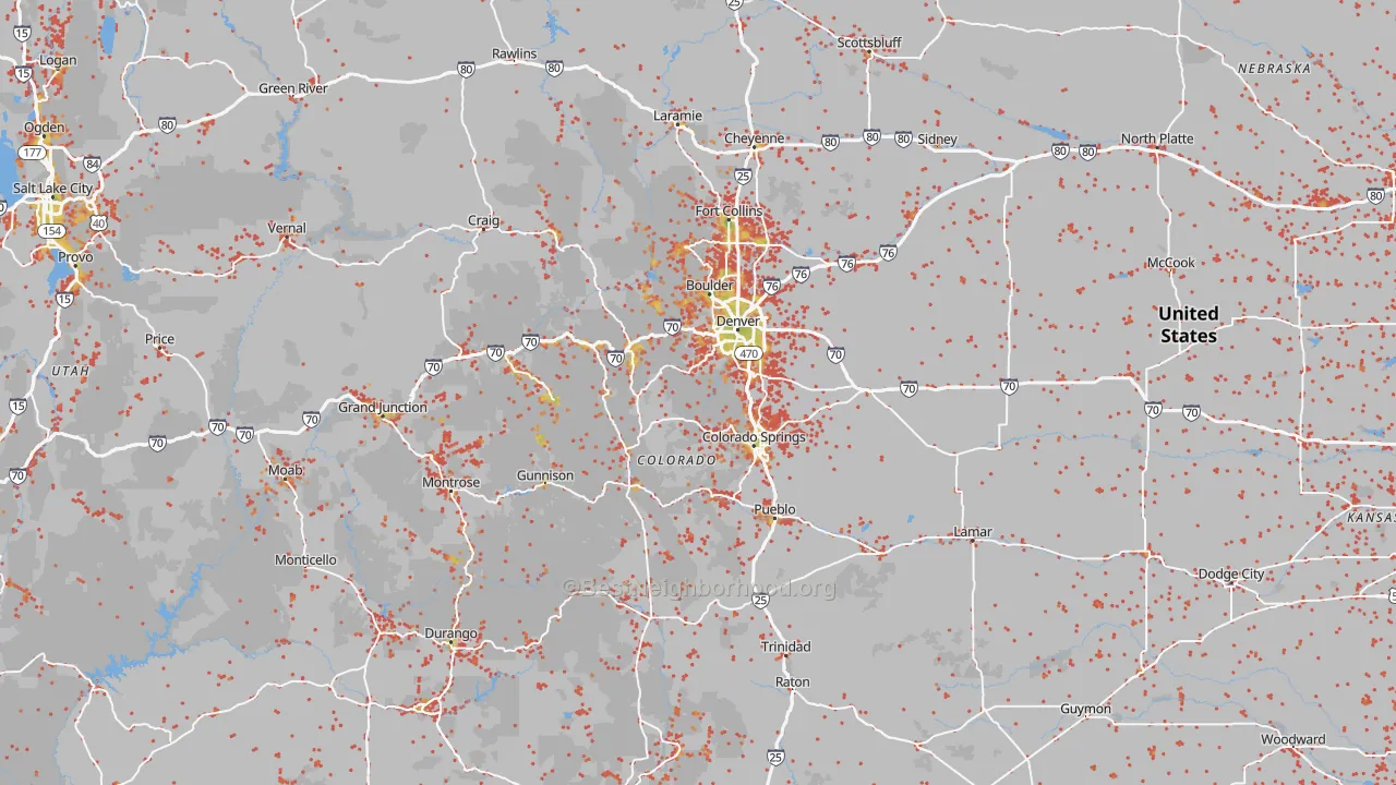 Bike Grade map of Colorado