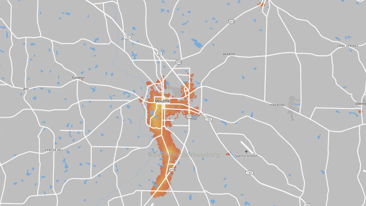 Bike Grade map of Colquitt County, GA