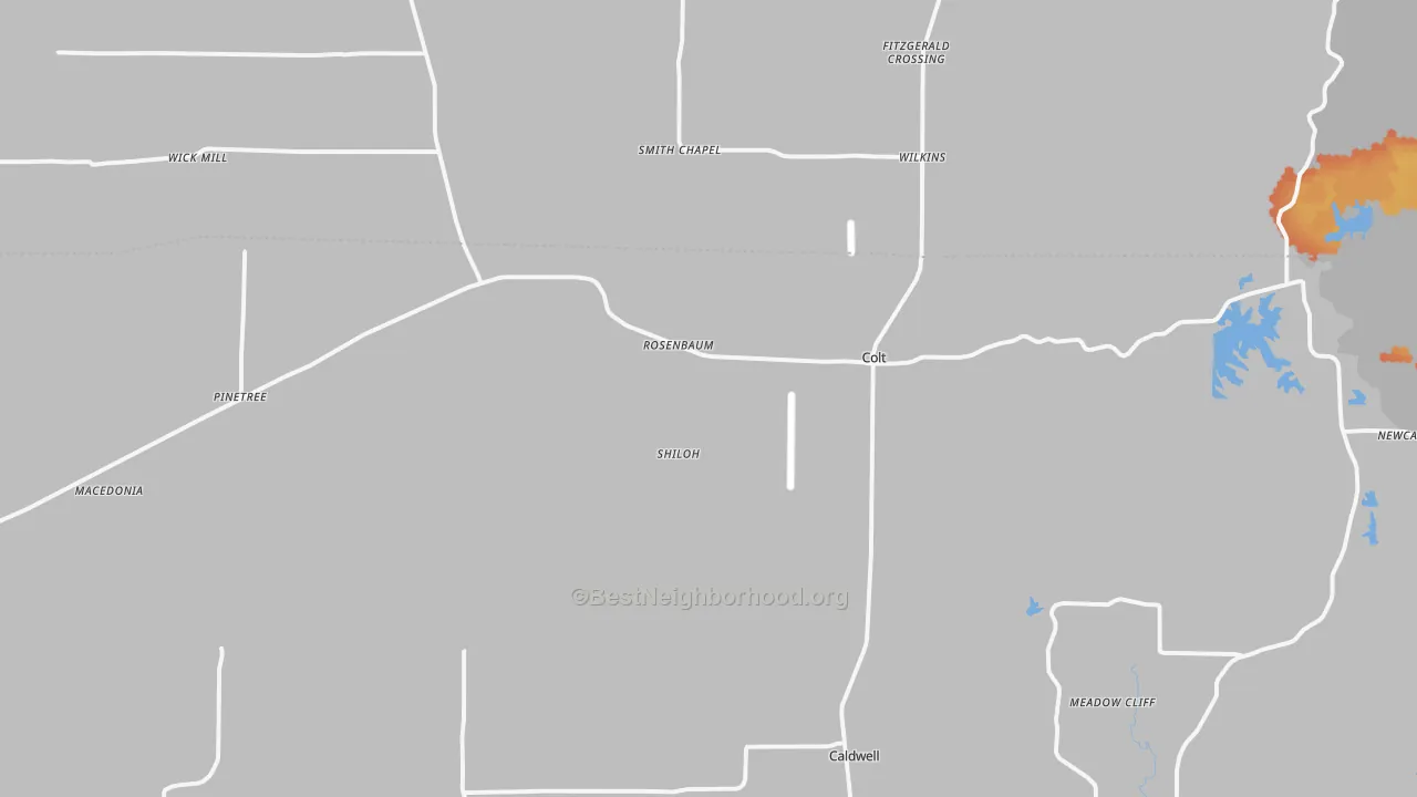 Bike Grade map of Colt, AR