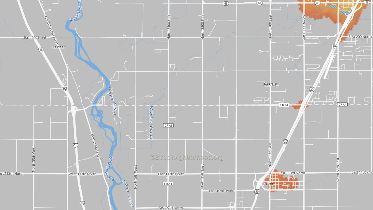 Bike Grade map of Coltman, ID