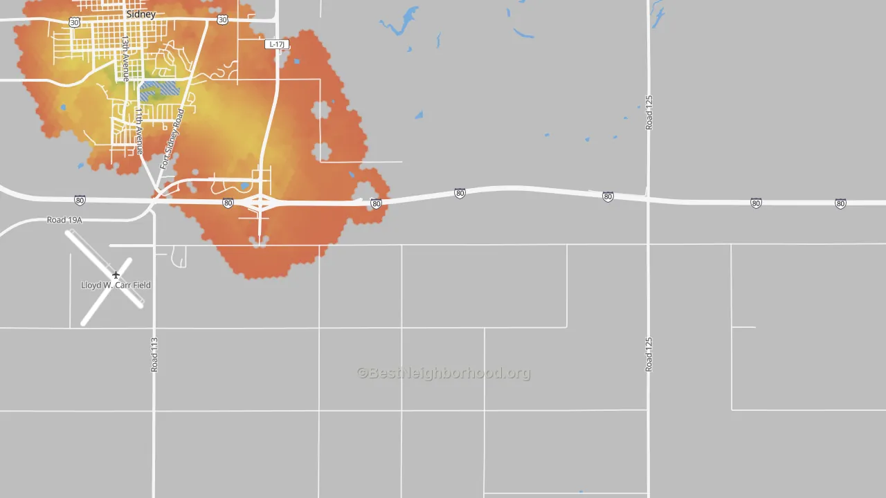 Bike Grade map of Colton, NE